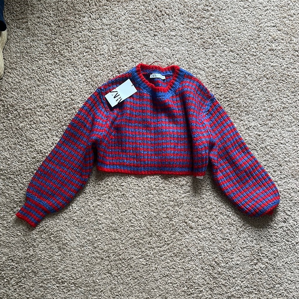 Zara Vibrant Knit Cropped Sweater